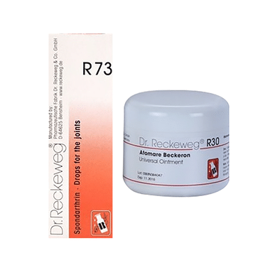 Dr. Reckeweg Joint Care Combo Pack of  R30 Atomare Beckeron Universal Ointment 85gm & R73 Joint Pain Drop 22ml