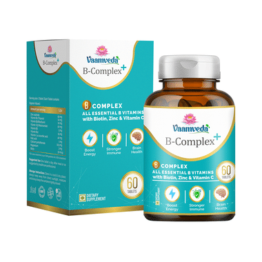 Vaamveda B Complex + | With Biotin, Zinc & Vitamin C For Energy & Brain Health | Tablet