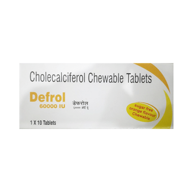 Defrol 60000IU Cholecalciferol Chewable Tablet Orange Sugar Free