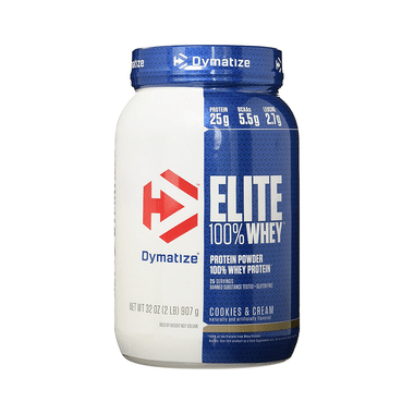 Dymatize Nutrition Elite 100% Whey Protein | With BCAAs & Leucine | For Muscle Recovery | Powder Cookies & Cream