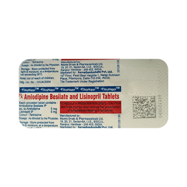 StayHappi Amlodipine+Lisinopril 5mg/5mg Tablet