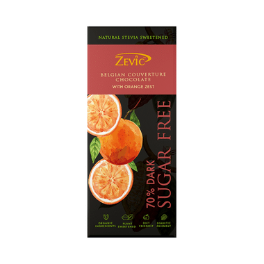 Zevic 70% Dark Chocolate | Diabetic Friendly | Flavour Zesty Orange