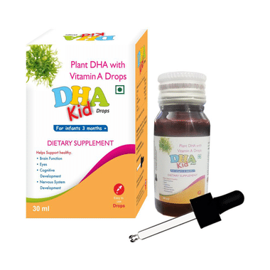 Friska Plant DHA with Vitamin A | Kid Drop for Eyes, Brain, Nervous System & Brain