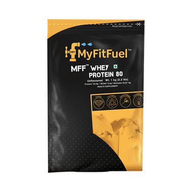 MyFitFuel Whey Protein 80 with Glutamic Acid for Muscle Recovery | Flavour Unflavoured