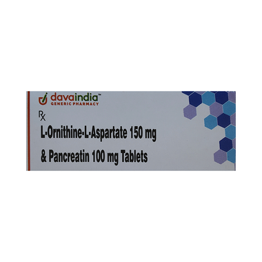 DavaIndia L-Ornithine L-Aspartate+Pancreatin 150mg/100mg Tablet