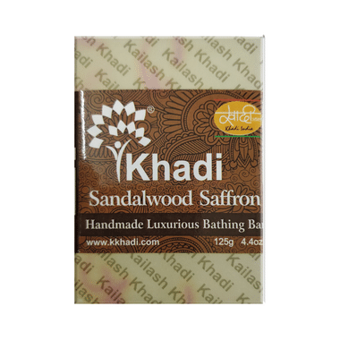 Khadi India Sandalwood Saffron Handmade Luxurious Bathing Bar