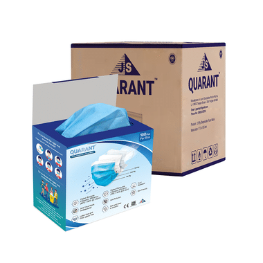 Quarant 3 Ply Protective Face Mask (100 Each) Blue