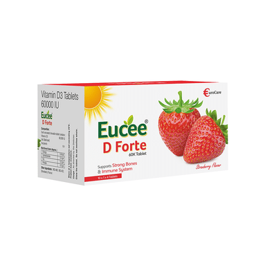 Eucee D Forte 60K Chewable Tablet Strawberry Sugar Free