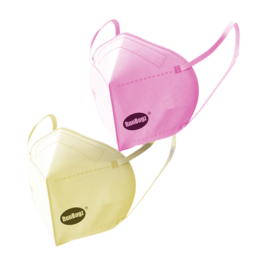 Runbugz N95 Disposable Pink & Yellow Mask for Girls