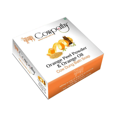 Cowpathy Orange Peel Powder And Orange Oil Cow Dung Bath Soap