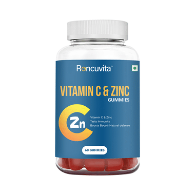 Roncuvita Vitamin C & Zinc Gummies For Immunity | Flavour Strawberry
