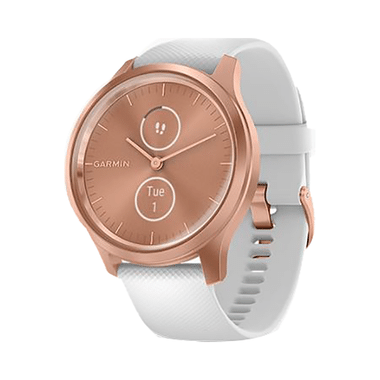 Garmin Vivomove Style With Silicone Band Hybrid Smartwatch Rose Gold-White