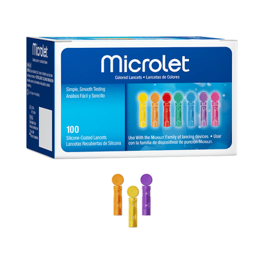 Microlet Colored Lancet (Only Lancets) | Silicone-coated | Diabetes Monitoring Devices