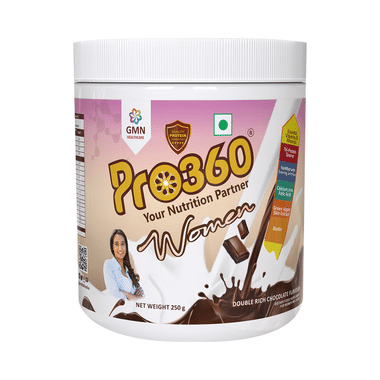 Pro360 Women Protein With Calcium, Iron, Vitamins & Minerals | Flavour Double Rich Chocolate Powder