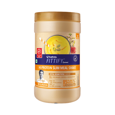 Saffola Fittify Gourmet Hi-Protein Slim Meal-Shake Powder (420gm Each) Royal Kesar Pista