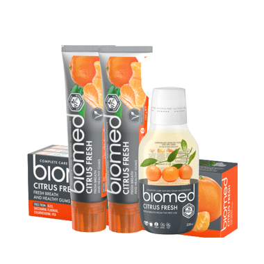 Biomed Complete Care Natural Toothpaste (100gm Each) Citrus Fresh Buy 2 Get 1 Biomed Citrus Fresh Mouthwash Free