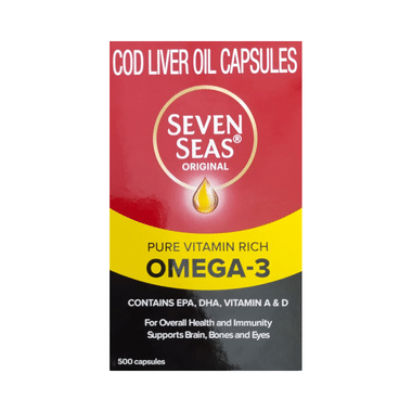 Seven Seas Seven Seas Original Cod-Liver Oil Capsule | For Brain, Bones, Eyes & Immunity | Source Of Vitamins A, D, EPA & DHA | Nutrition Formula