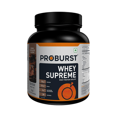 Proburst Whey Supreme Protein | With BCAAs & Glutamine For Muscle Recovery | Flavour Powder Double  Chocolate