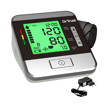 Dr Trust USA Goldline Talking Automatic Digital Blood Pressure Monitor Metallic Silver
