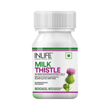 Inlife Milk Thistle Extract 800mg Vegetarian Capsule| 80% Silymarin Liver Support Supplement