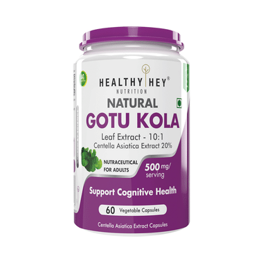 HealthyHey Nutrition Natural Gotu Kola Leaf Extract Vegetable Capsule