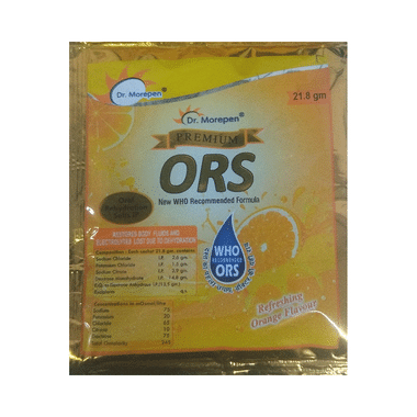 Dr. Morepen Premium ORS Powder | Sachet For Oral Rehydration (21.8gm Each)Flavour Orange