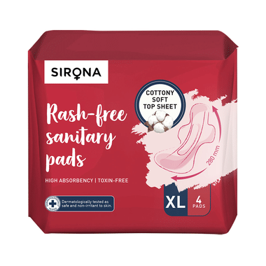 Sirona Cottony Top Sheet Soft Rash Free Sanitary Pads XL