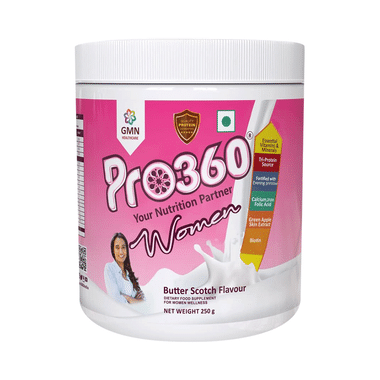 Pro360 Women Protein With Calcium, Iron, Vitamins & Minerals | Flavour Butterscotch Powder