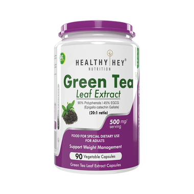 HealthyHey Green Tea Leaf Extract 90% Polyphenols & 45% EGCG Vegetable Capsule