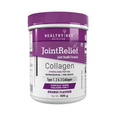 Healthy Hey Nutrition Joint Relief With Collagen Type 1, 2 & 3 | Flavour Powder Orange Flavour