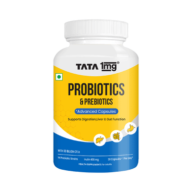 Probiotics 30 Billion CFUs+ Capsule with Prebiotic Fibre | by Tata 1mg