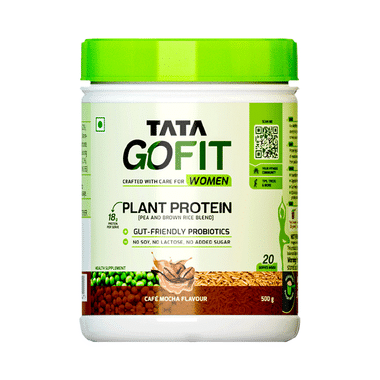 Tata Go Fit Plant Protein For Women, Gut-Friendly Probiotics Cafe Mocha