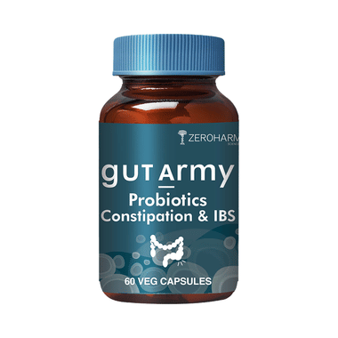 Zeroharm Sciences Gut Army Probiotics | For Constipation & IBS | Veg