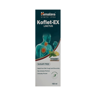 Himalaya Healthcare Koflet-EX Linctus Peppermint & Ginger Sugar Free