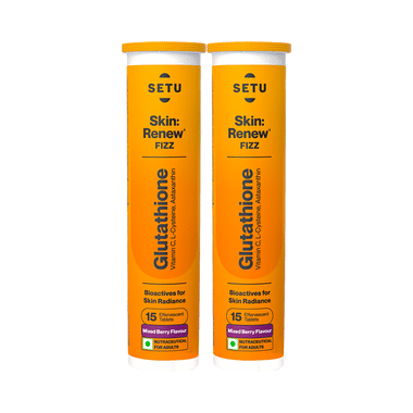 Setu Skin: Renew Fizz Glutathione & Vitamin C Tablets (15 Each) Mixed Berry