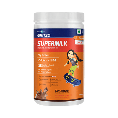 Gritzo SuperMilk Daily Nutrition 8-12 Yrs Girls Double Chocolate