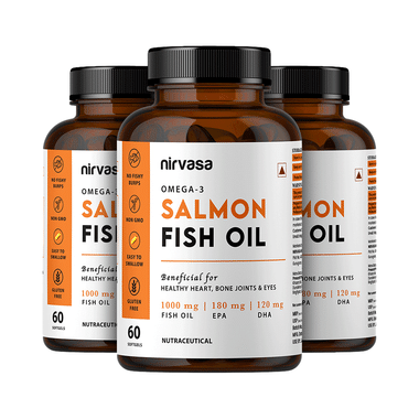 Nirvasa Omega-3 Salmon Fish Oil Softgel (60 Each)