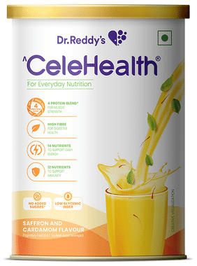 Dr Reddy's CeleHealth Nutritional Drink Low Glycemic Index, No Added Sugars Saffron and Cardamom