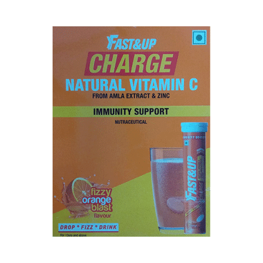 Fast&Up Charge With Natural Vitamin C From Amla & Zinc | Flavour Effervescent Tablet Orange