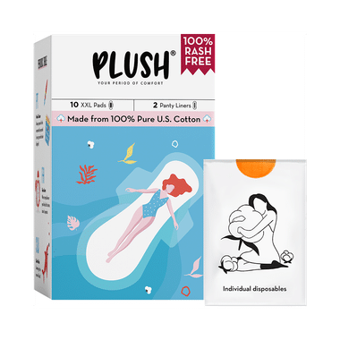 Plush XXL Sanitary Pads With Disposable Pouches & 2 Panty Liners