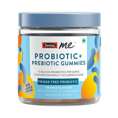 Swisse Me Probiotic + Prebiotic Gummies No Added Sugar Orange