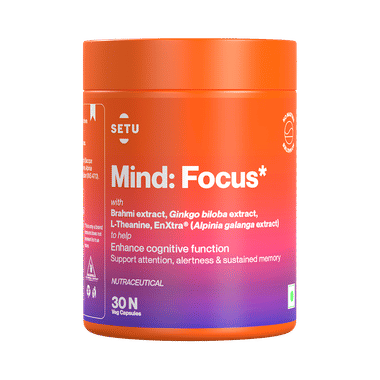 Setu Mind:Focus Veg Capsule with L-Theanine, Brahmi & Ginkgo Biloba