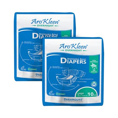 Arokleen Overnight Disposable Adult Diaper (10 Each) Large