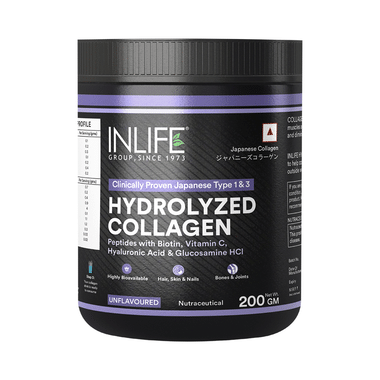 Inlife Japanese Collagen Peptide Powder With Type 1 & 3 For Women & Men Powder Unflavored