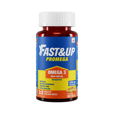 Fast&Up Promega 1250mg Omega 3 Fish Oil 3:2 EPA DHA Ratio Soft Gels