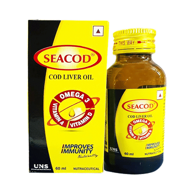 Seacod Cod Liver Oil with Omega 3, Vitamin A, Vitamin D, for Kids and Adults Oil