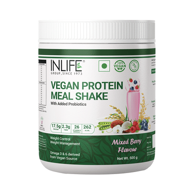 Inlife Vegan Protein Powder Meal Shake With Added Probiotics Mixed Berry