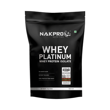Nakpro Nutrition Whey Platinum Protein Isolate for Muscle Recovery | Flavour Unflavoured