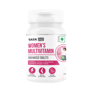 Tata 1mg Women's Multivitamin Veg Tablet With Zinc, Vitamin C, Calcium, Vitamin D And Iron | Supports Overall Health | Nutrition Enhancer