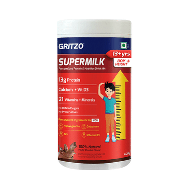 Gritzo SuperMilk Daily Nutrition 13+ Yrs Boy Height+ Double Chocolate